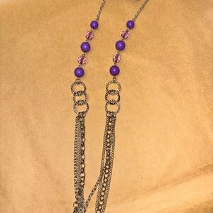Paparazzi Purple and Silver Beaded Necklace